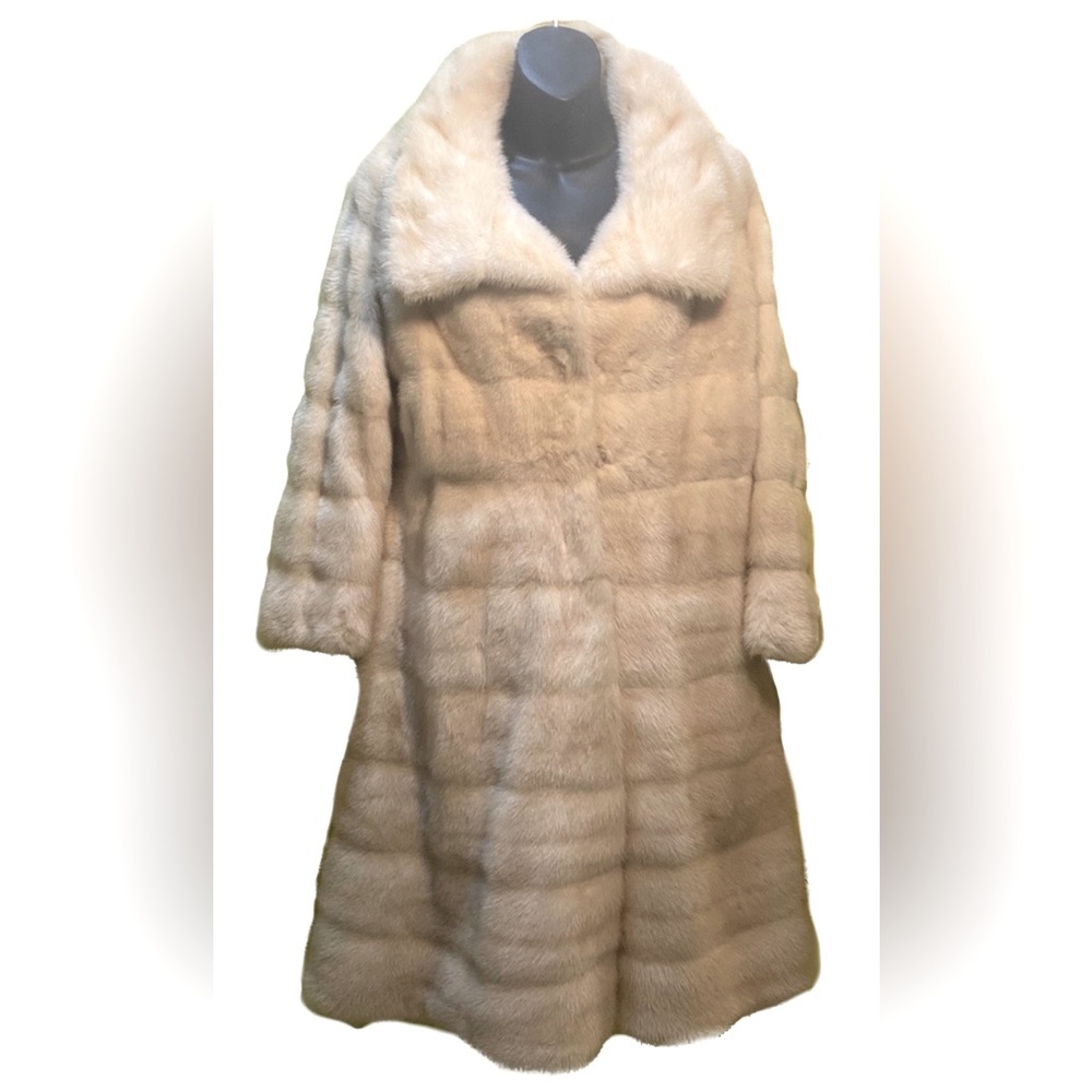 VTG MAXIMILIAN WHITE MINK COAT HOOK&EYE FRONT CLOSURE SZ M